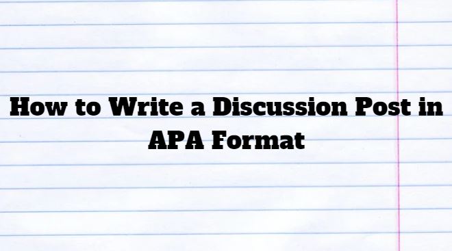 writing discussion post in apa