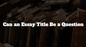 can title of essay be a question