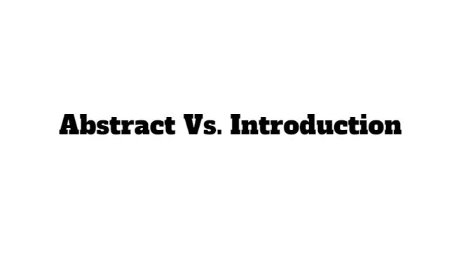 abstract vs introduction similarities